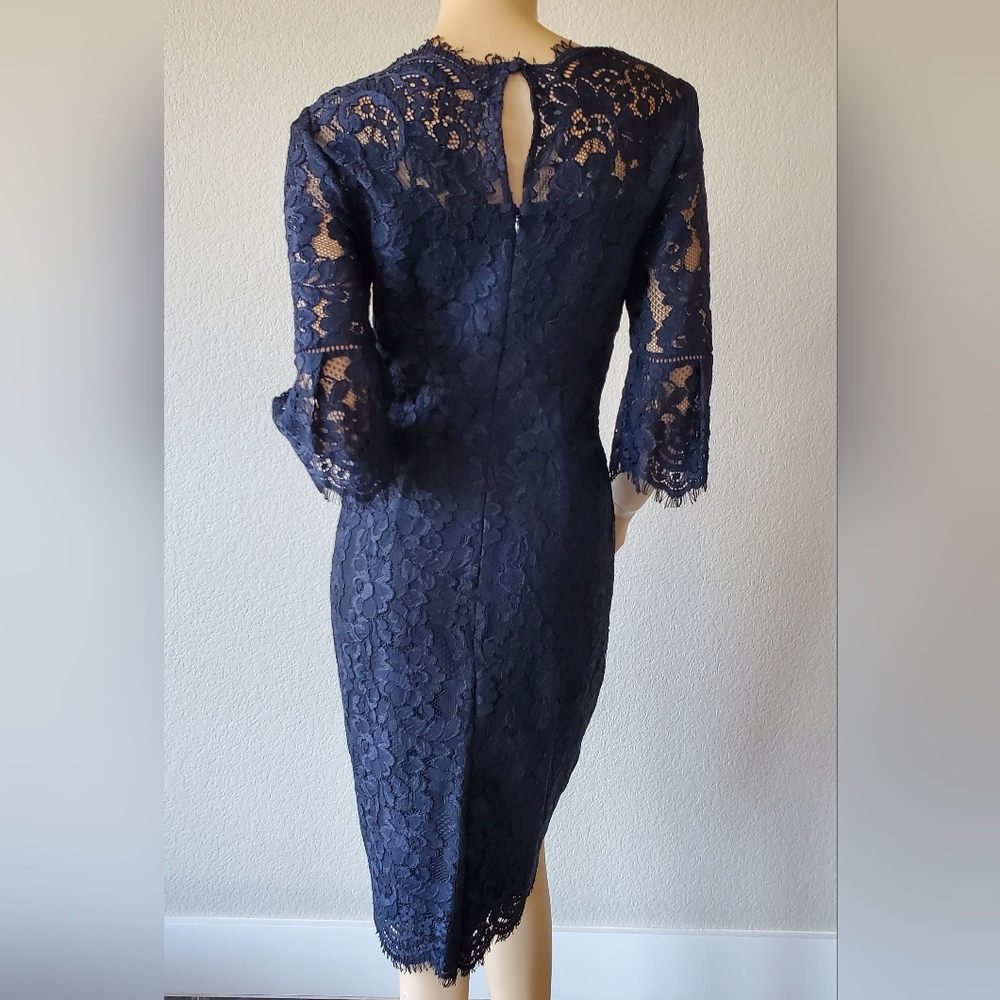 HOBBS VANESSA PENCIL DRESS NAVY LACE SIZE US 4 NWT - Picture 8 of 16